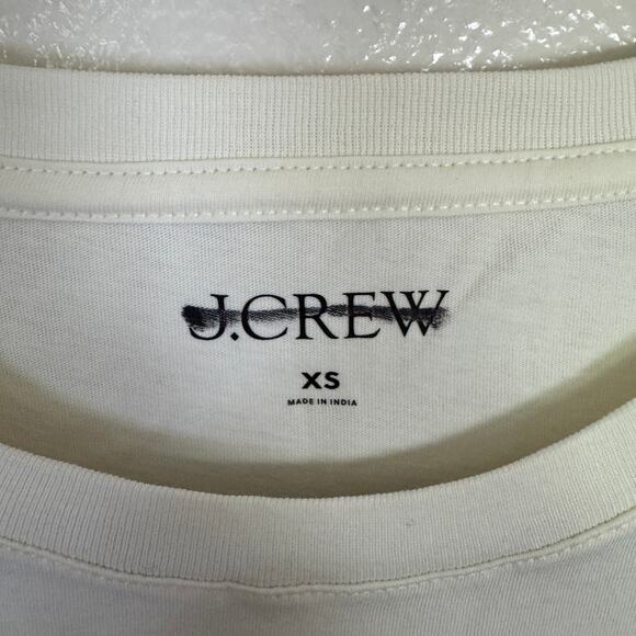 J.Crew Classic-Fit Meow Graphic T-shirt WMNS XS Cream Red Short Sleeve Crew Neck - Picture 4 of 8